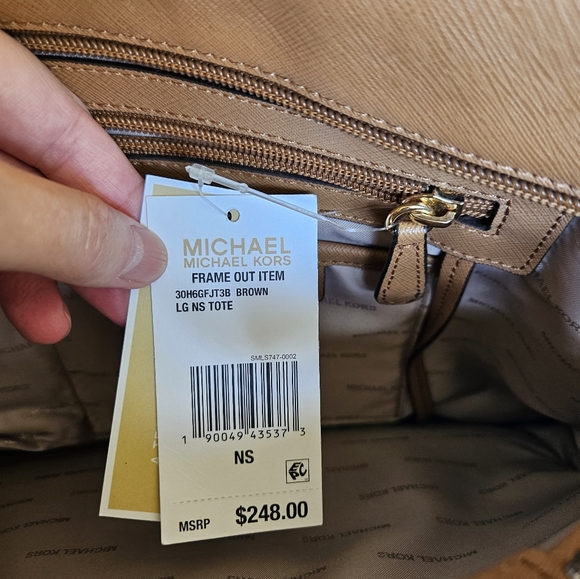 Michael Kors Brown Leather Trim Tote - Picture 12 of 12